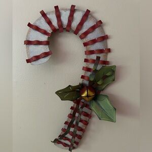 Metal Candycane with Glitter for your wall or door.